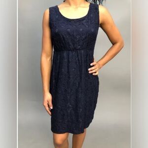 Valerie Bertinelli navy cotton lace dress size 10